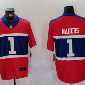 Men's New York Giants #1 Malik Nabers Red 2024 F.U.S.E. Vapor Untouchable Limited Stitched Jersey - Custom Name