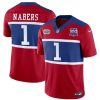 Men's New York Giants #1 Malik Nabers Red 2024 F.U.S.E. With Draft Patch Alternate 100TH Season Patch Vapor Untouchable Limited Stitched Jersey - Custom Name