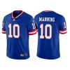Men's New York Giants #10 Eli Manning Royal Classic Retired Player Stitched Game Jersey - Custom Name