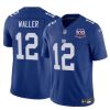 Men's New York Giants #12 Darren Waller Blue 2024 F.U.S.E. 100TH Season Patch Vapor Untouchable Limited Stitched Jersey - Custom Name