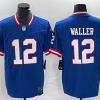 Men's New York Giants #12 Darren Waller Blue Classic 2023 F.U.S.E. Vapor Untouchable Limited Stitched Jersey - Custom Name