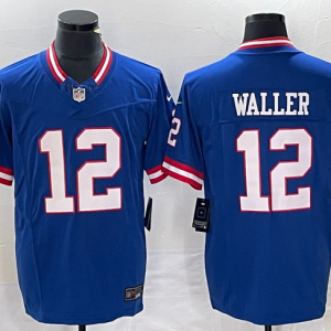Men's New York Giants #12 Darren Waller Blue Classic 2023 F.U.S.E. Vapor Untouchable Limited Stitched Jersey - Custom Name