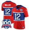 Men's New York Giants #12 Darren Waller Century Red 100TH Season Commemorative Patch Limited Stitched Football Jersey - Custom Name