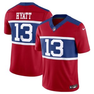 Men's New York Giants #13 Jalin Hyatt Century Red Alternate Vapor F.U.S.E. Limited Stitched Football Jersey - Custom Name