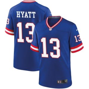Men's New York Giants #13 Jalin Hyatt Royal Classic Stitched Jersey - Custom Name