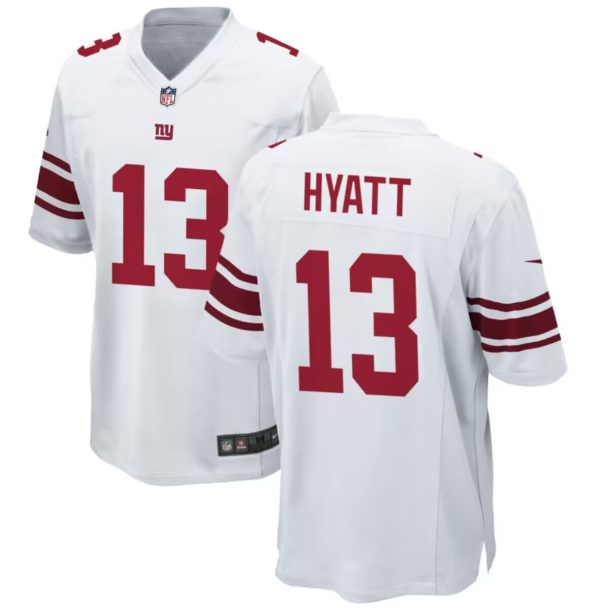 Men's New York Giants #13 Jalin Hyatt White Stitched Game Jersey - Custom Name