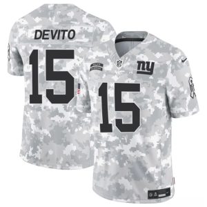 Men's New York Giants #15 Tommy DeVito 2024 F.U.S.E Arctic Camo Salute to Service Limited Stitched Football Jersey - Custom Name