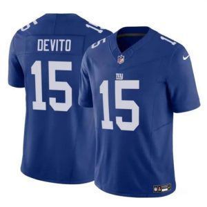 Men's New York Giants #15 Tommy DeVito Blue 2023 F.U.S.E. Vapor Untouchable Limited Stitched Jersey - Custom Name
