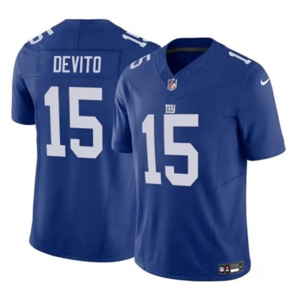 Men's New York Giants #15 Tommy DeVito Blue 2023 F.U.S.E. Vapor Untouchable Limited Stitched Jersey - Custom Name