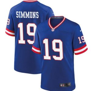 Men's New York Giants #19 Isaiah Simmons Royal Classic Stitched Game Jersey - Custom Name