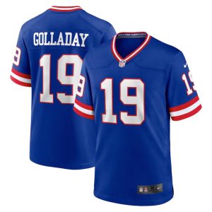 Men's New York Giants #19 Kenny Golladay Royal Classic Retired Player Stitched Game Jersey - Custom Name