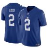 Men's New York Giants #2 Drew Lock Blue Vapor Untouchable Limited Stitched Jersey - Custom Name