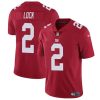 Men's New York Giants #2 Drew Lock Red Vapor Untouchable Limited Stitched Jersey - Custom Name