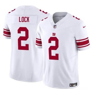 Men's New York Giants #2 Drew Lock White 2023 F.U.S.E. Vapor Untouchable Limited Stitched Jersey - Custom Name
