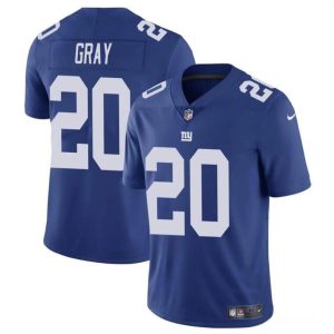 Men's New York Giants #20 Eric Gray Blue Vapor Untouchable Limited Stitched Jersey - Custom Name