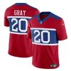 Men's New York Giants #20 Eric Gray Century Red Alternate Vapor F.U.S.E. Limited Stitched Football Jersey - Custom Name
