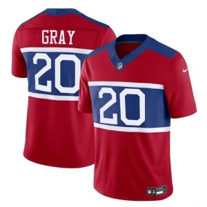Men's New York Giants #20 Eric Gray Century Red Alternate Vapor F.U.S.E. Limited Stitched Football Jersey - Custom Name