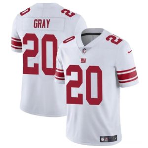 Men's New York Giants #20 Eric Gray White Vapor Untouchable Limited Stitched Jersey - Custom Name