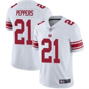 Men's New York Giants #21 Jabrill Peppers White Vapor Untouchable Limited Stitched - Custom Name