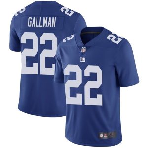 Men's New York Giants #22 Wayne Gallman Blue 2020 Vapor Untouchable Limited Stitched Jersey - Custom Name