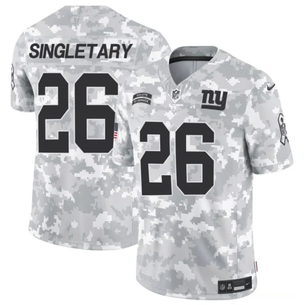 Men's New York Giants #26 Devin Singletary 2024 F.U.S.E Arctic Camo Salute to Service Limited Stitched Football Jersey - Custom Name