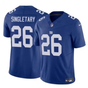 Men's New York Giants #26 Devin Singletary Blue 2023 F.U.S.E. Vapor Untouchable Limited Stitched Jersey - Custom Name