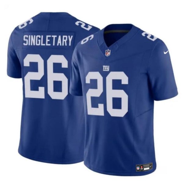 Men's New York Giants #26 Devin Singletary Blue 2023 F.U.S.E. Vapor Untouchable Limited Stitched Jersey - Custom Name