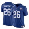 Men's New York Giants #26 Devin Singletary Blue 2024 F.U.S.E. 100TH Season Patch Vapor Untouchable Limited Stitched Jersey - Custom Name