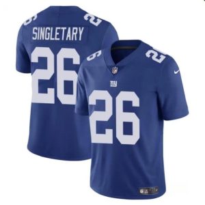 Men's New York Giants #26 Devin Singletary Blue Vapor Untouchable Limited Stitched Jersey - Custom Name