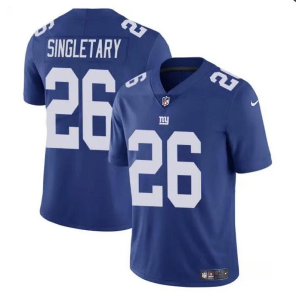 Men's New York Giants #26 Devin Singletary Blue Vapor Untouchable Limited Stitched Jersey - Custom Name