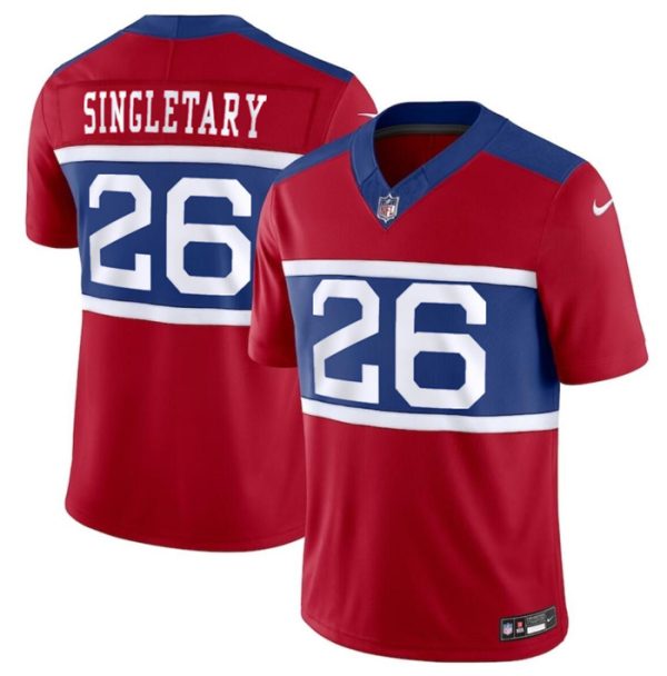 Men's New York Giants #26 Devin Singletary Century Red Alternate Vapor F.U.S.E. Limited Stitched Football Jersey - Custom Name
