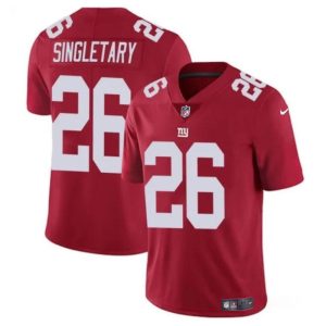 Men's New York Giants #26 Devin Singletary Red Vapor Untouchable Limited Stitched Jersey - Custom Name