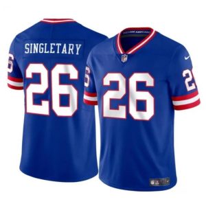 Men's New York Giants #26 Devin Singletary Royal Throwback Vapor Untouchable Limited Stitched Jersey - Custom Name