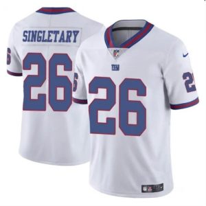 Men's New York Giants #26 Devin Singletary White Color Rush Limited Stitched Jersey - Custom Name