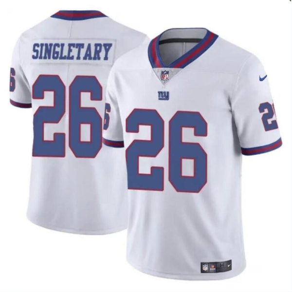 Men's New York Giants #26 Devin Singletary White Color Rush Limited Stitched Jersey - Custom Name