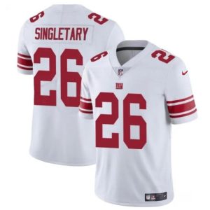 Men's New York Giants #26 Devin Singletary White Vapor Untouchable Limited Stitched Jersey - Custom Name