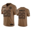 Men's New York Giants #26 Saquon Barkley 2023 Brown Salute To Service Vapor Untouchable Limited Stitched Jersey - Custom Name