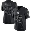Men's New York Giants #26 Saquon Barkley Black Reflective Limited Stitched Football Jersey - Custom Name