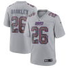 Men's New York Giants #26 Saquon Barkley Grey Atmosphere Fashion Stitched Game Jersey - Custom Name