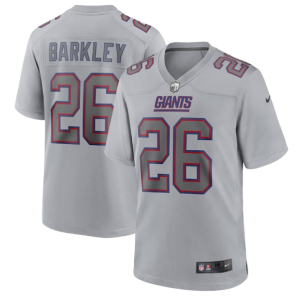 Men's New York Giants #26 Saquon Barkley Grey Atmosphere Fashion Stitched Game Jersey - Custom Name