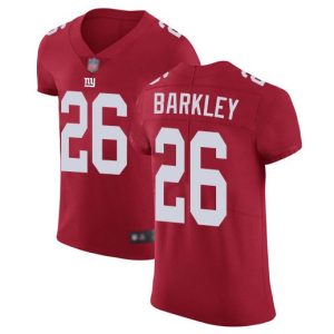 Men's New York Giants #26 Saquon Barkley Red Elite Stitched Jersey - Custom Name