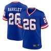 Men's New York Giants #26 Saquon Barkley Royal Classic Retired Player Stitched Game Jersey - Custom Name