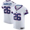 Men's New York Giants #26 Saquon Barkley White Elite Stitched Jersey - Custom Name
