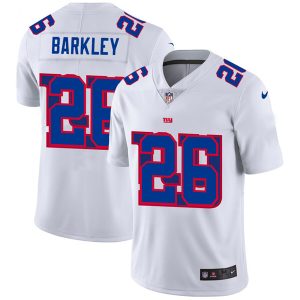 Men's New York Giants #26 Saquon Barkley White NFL Stitched Jersey - Custom Name