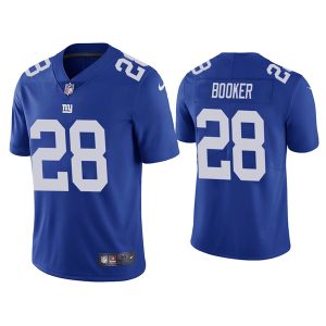 Men's New York Giants #28 Devontae Booker Blue Vapor Untouchable Limited Stitched Jersey - Custom Name