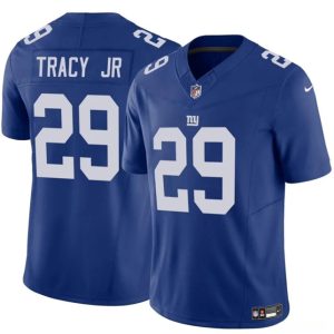 Men's New York Giants #29 Tyrone Tracy Jr Blue 2023 F.U.S.E. Vapor Untouchable Limited Stitched Jersey - Custom Name
