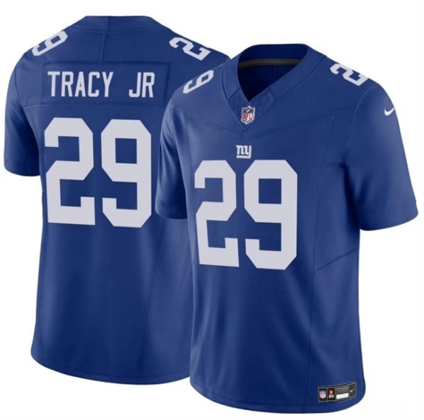 Men's New York Giants #29 Tyrone Tracy Jr Blue 2023 F.U.S.E. Vapor Untouchable Limited Stitched Jersey - Custom Name
