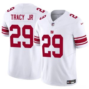 Men's New York Giants #29 Tyrone Tracy Jr White 2023 F.U.S.E. Vapor Untouchable Limited Stitched Jersey - Custom Name
