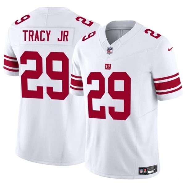 Men's New York Giants #29 Tyrone Tracy Jr White 2023 F.U.S.E. Vapor Untouchable Limited Stitched Jersey - Custom Name