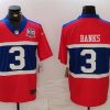 Men's New York Giants #3 Deonte Banks Century Red 100TH Season Commemorative Patch Limited Stitched Football Jersey - Custom Name